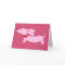 Dachshund Pink with Red Bow Card