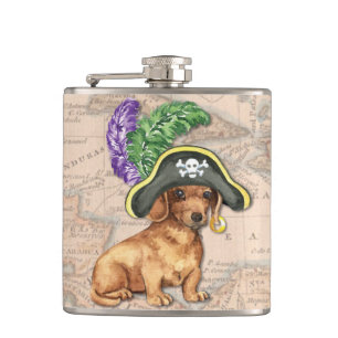 Dachshund Pirate Hip Flask