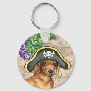 Dachshund Pirate Keychain