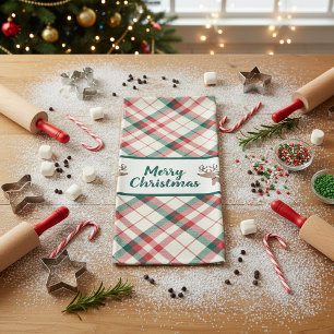 Dachshund Plaid Christmas Kitchen Gift  Towel