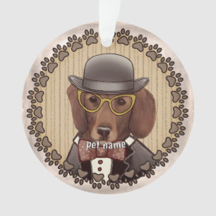 Dachshund portant lunettes Ornament