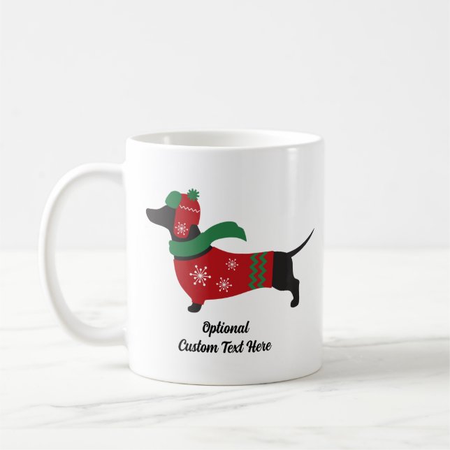 Dachshund Portant un Sweat d'hiver de café Mug (Gauche)
