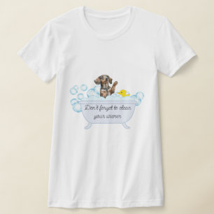DACHSHUND PRENANT BAIN BULLE T-SHIRT