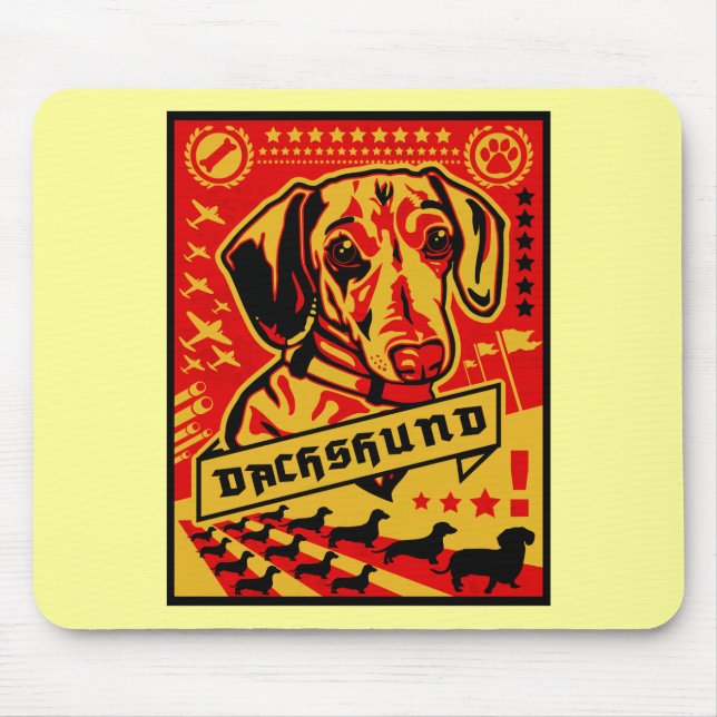 Dachshund Propaganda Mouse Pad (Front)