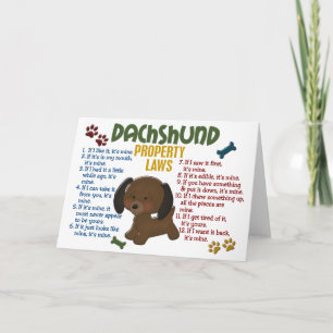 Dachshund Property Laws 4 Card