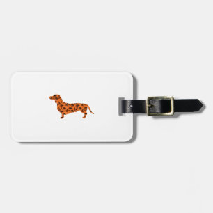 Dachshund Pumpkin Witch Bat Funny Spooky Halloween Luggage Tag