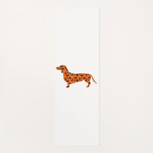 Dachshund Pumpkin Witch Bat Funny Spooky Halloween Yoga Mat