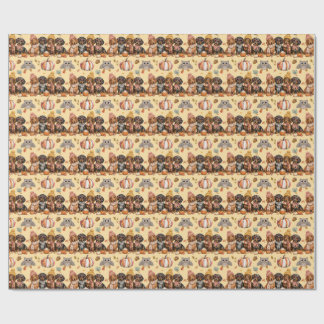 Dachshund Puppies Fall Colours Gift Wrap