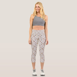 Dachshund Puppies: Santa Hats, Holly, and Snowmen Capri Leggings