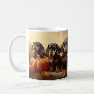 Dachshund Puppy Autumn Delight Pumpkin Coffee Mug