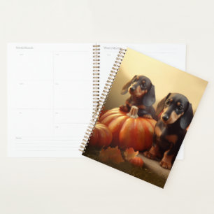 Dachshund Puppy Autumn Delight Pumpkin Planner
