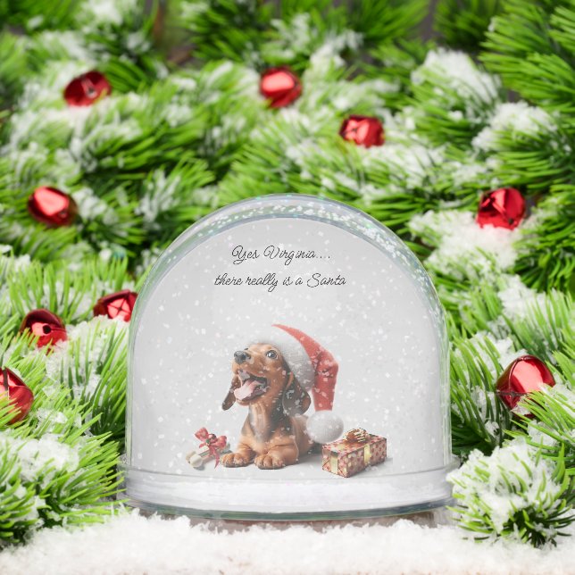 Dachshund Puppy Christmas Surprise Snowglobe (Christmas)