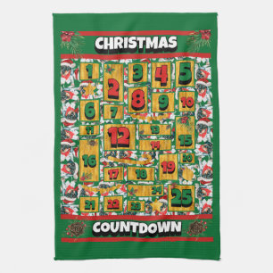 Dachshund Puppy Countdown Christmas Advent Dog Kitchen Towel