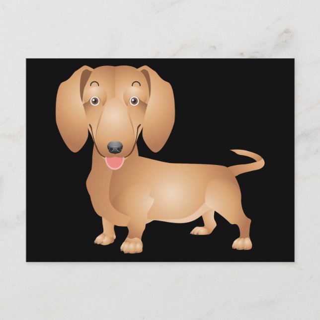 Dachshund Puppy Dog Blank Black  Postcard (Front)