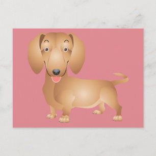 Dachshund Puppy Dog Blank Pink Postcard