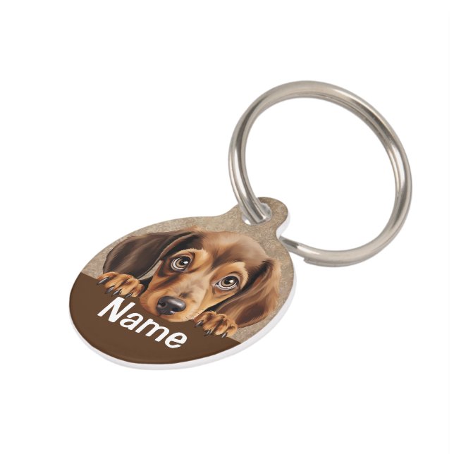 Dachshund Puppy Dog Pet  Tag (Side)