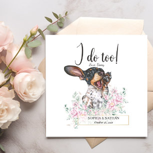 Dachshund Puppy Dog Wedding Cocktail Napkins