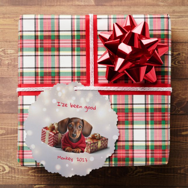 Dachshund Puppy Ornament Card (Insitu (Gift))