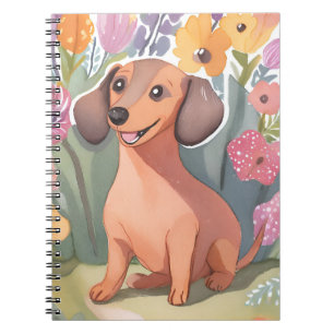 Dachshund Puppy Watercolor Dog Pet Notebook