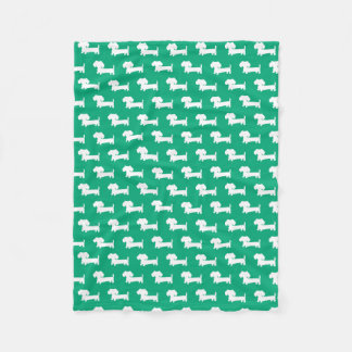 Dachshund Puppy Wiener Dog Blanket Green