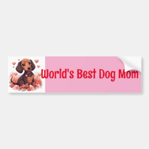 Dachshund Puppy World's Best Dog Mom Bumper Sticker