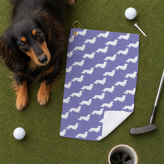 Dachshund Purple Golf Towel Wiener Dog Golfer Gift