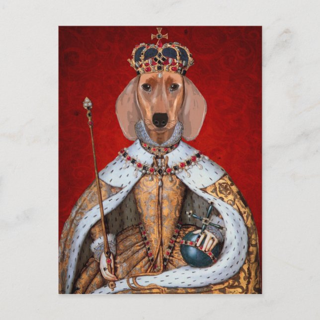 Dachshund Queen Postcard (Front)