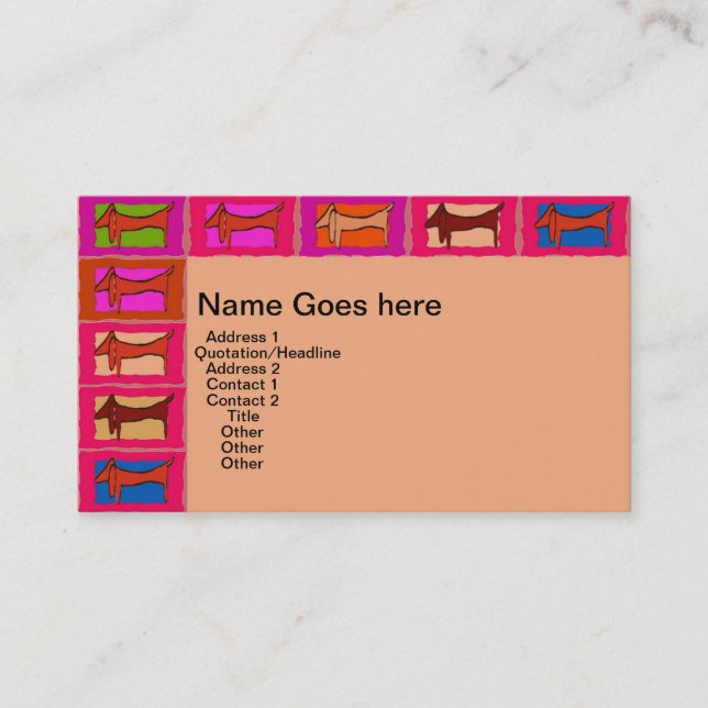 Dachshund Quilt Business Cards (Front)