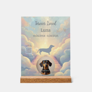 Dachshund Rainbow Bridge Memorial Plaque Acrylic Sign