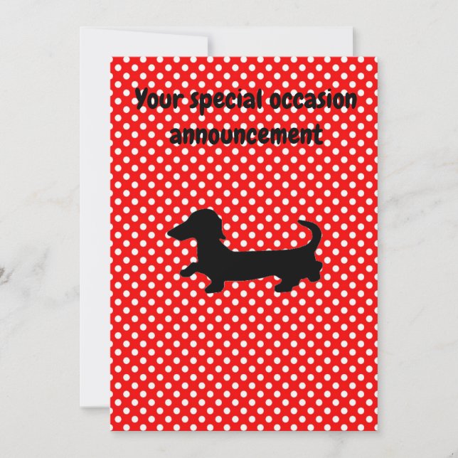 Dachshund Red and White Party Invitation (Front)