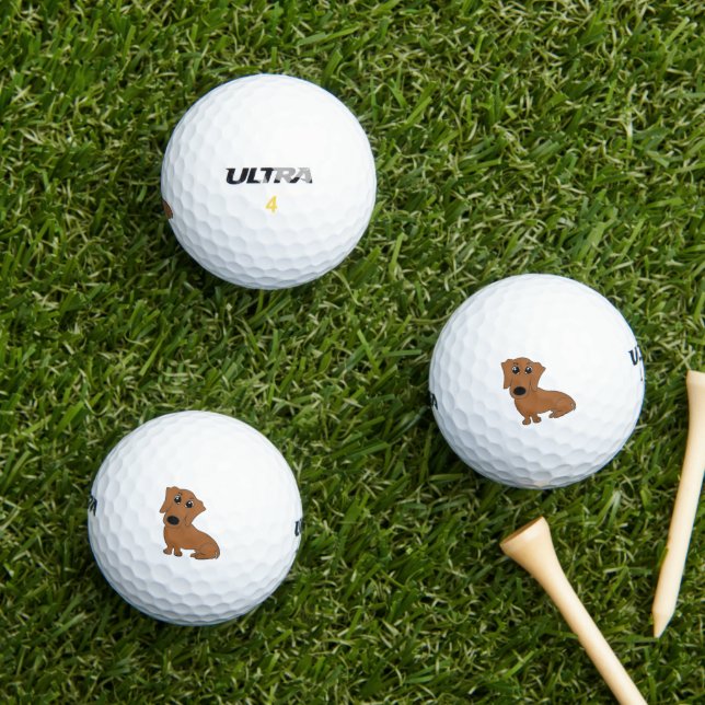 dachshund red cartoon golf balls (Insitu Grass)