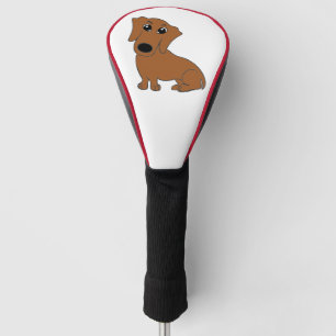 dachshund red cartoon golf head cover