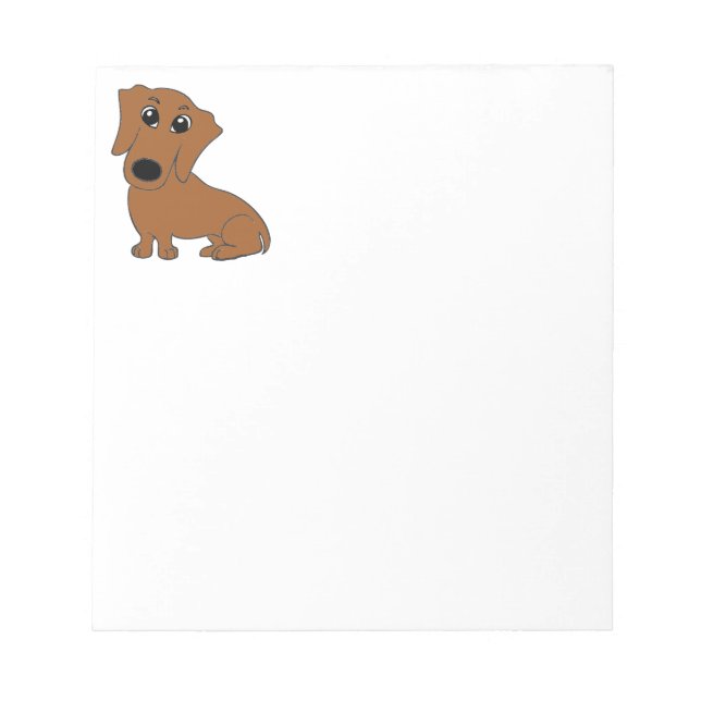 dachshund red cartoon notepad (Front)