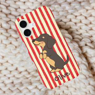 Dachshund Red Stripe Name Design