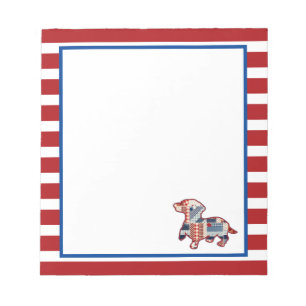 Dachshund Red, White and Blue Notepad