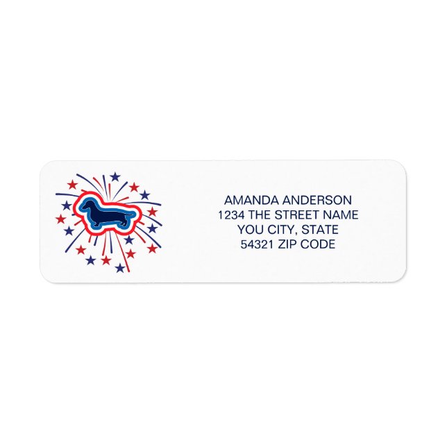 Dachshund Red White Blue 4th July (Front)