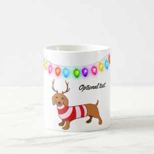 Dachshund Reindeer Personalized Mug