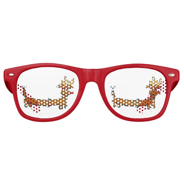 Dachshund Reindeer Retro Sunglasses (Front)