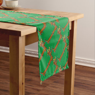Dachshund Reindeer Short Table Runner