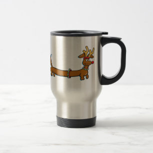 Dachshund Reindeer Travel Mug