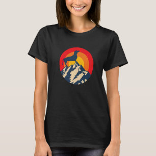 Dachshund Retro Dog Circle Sunset Mountain Vintage T-Shirt