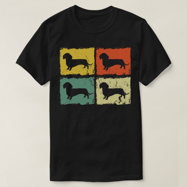 Dachshund Retro Vintage 1 T-Shirt (Design Front)