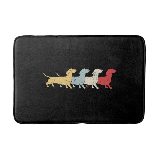 Dachshund Retro Vintage Bath Mat (Front)
