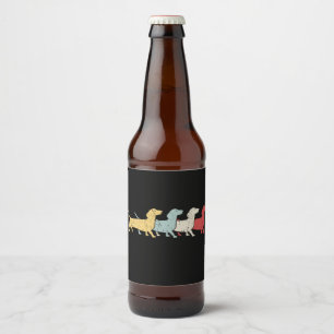 Dachshund Retro Vintage  Beer Bottle Label
