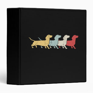 Dachshund Retro Vintage Binder