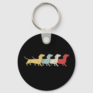 Dachshund Retro Vintage Keychain