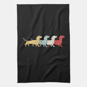 Dachshund Retro Vintage Kitchen Towel