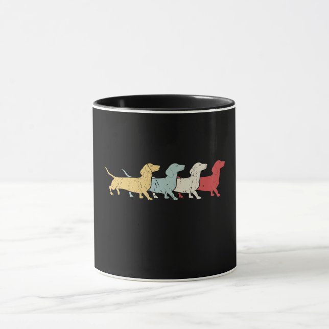 Dachshund Retro Vintage Mug (Center)