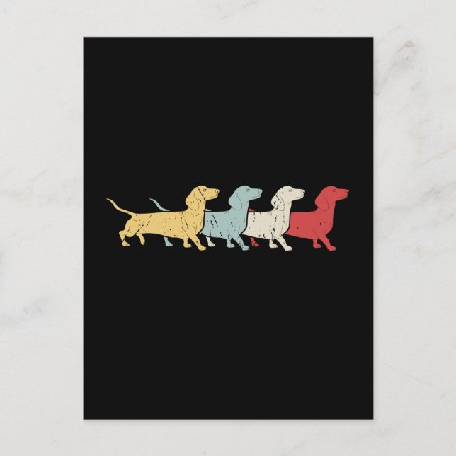 Dachshund Retro Vintage Postcard (Front)