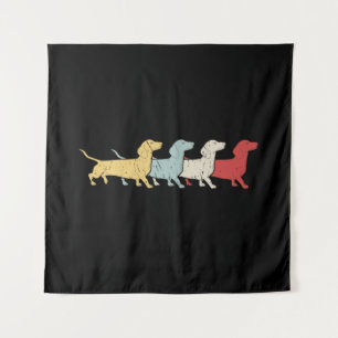Dachshund Retro Vintage Tapestry